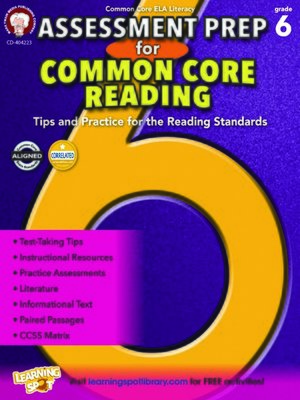 cover image of Assessment Prep for Common Core Reading, Grade 6